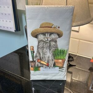 Charming Cat Kitchen Towel - White